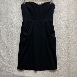 BCBGMAXAZRIA Women's Black Daphne Strapless Corset Dress Size 6 Pockets